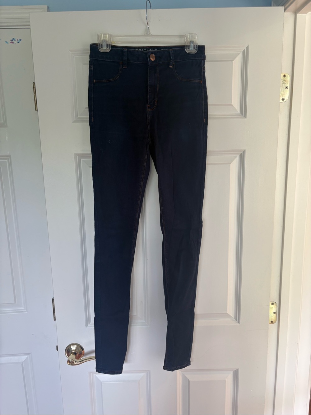 American Eagle Outfitters X-Long Ski High Dark Navy Skinny Jeggings